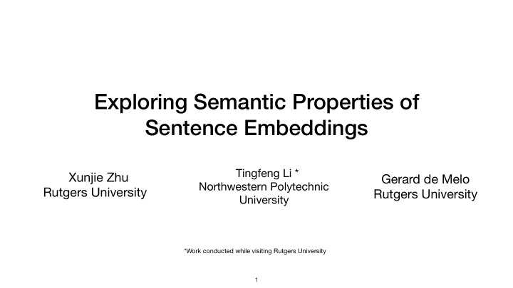 exploring semantic properties of sentence embeddings