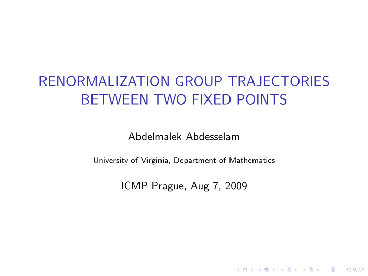 renormalization group trajectories between two fixed