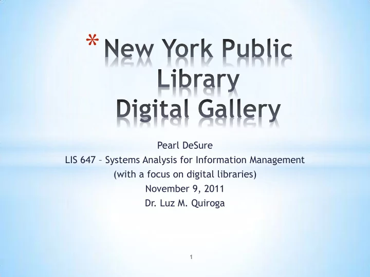pearl desure lis 647 systems analysis for information