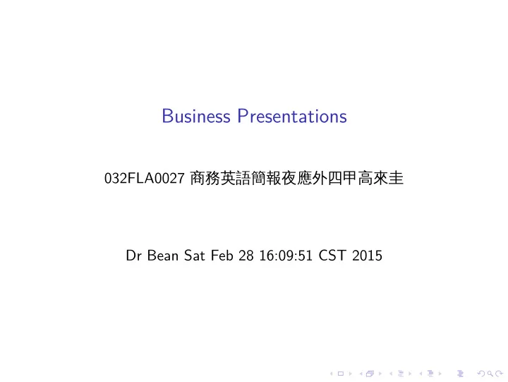 business presentations