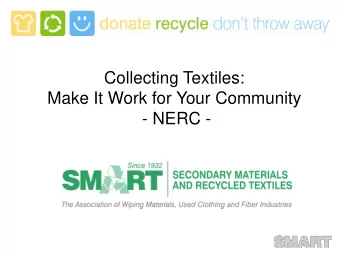 Collecting Textiles:  Make It Work for Your Community  - NERC -  Todays Definition of Acceptable