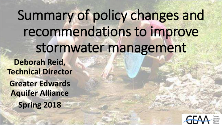 recommendations to improve stormwater management