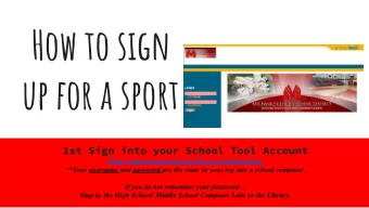 How to sign  up for a sport 1st Sign into your School Tool Account