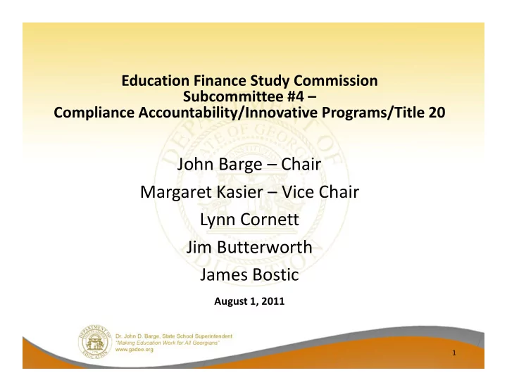 john barge chair margaret kasier vice chair margaret