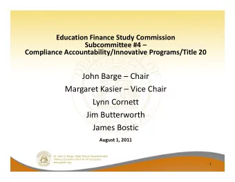 John Barge  Chair  Margaret Kasier  Vice Chair  Margaret Kasier  Vice Chair  Lynn Cornett