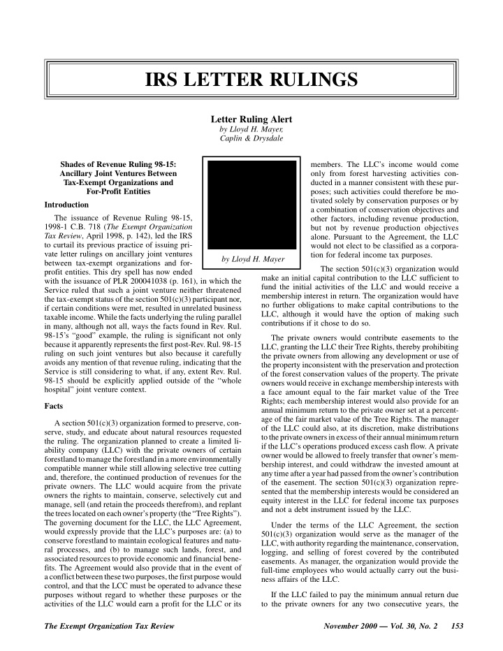 irs letter rulings