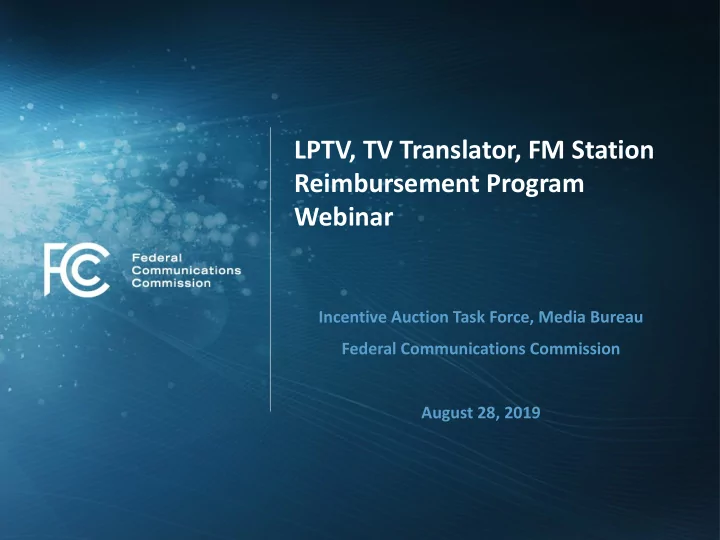 lptv tv translator fm station reimbursement program