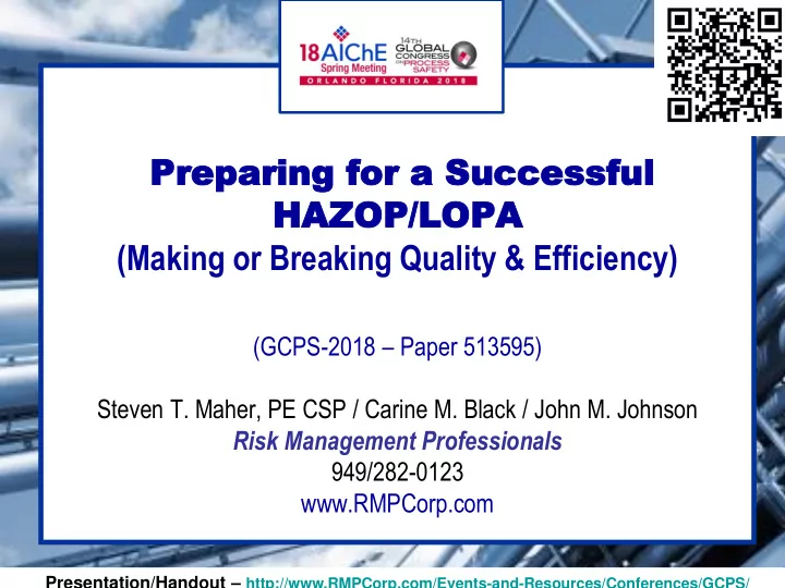 preparing preparing for a for a succe successful ssful
