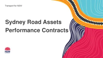 Sydney Road Assets  Performance Contracts  Acknowledgement of  Country  Presented by Tim Hahn