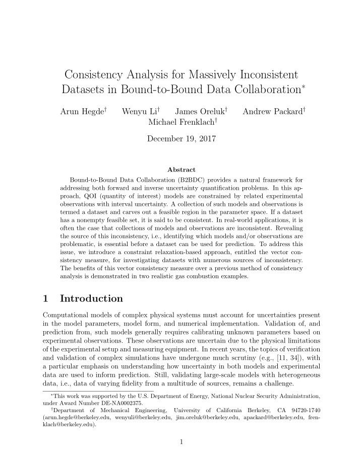 consistency analysis for massively inconsistent