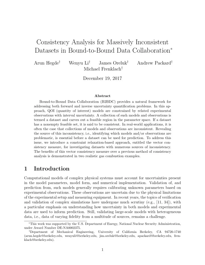 consistency analysis for massively inconsistent
