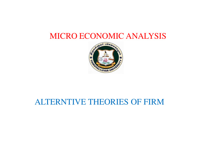 alterntive theories of firm introduction