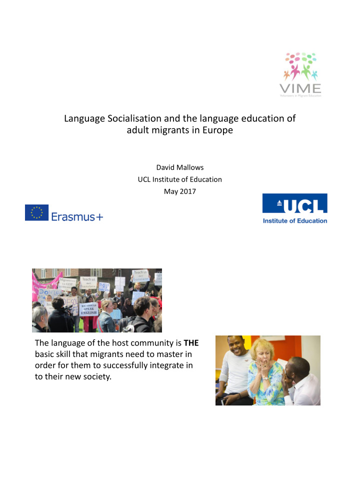 language socialisation and the language education of