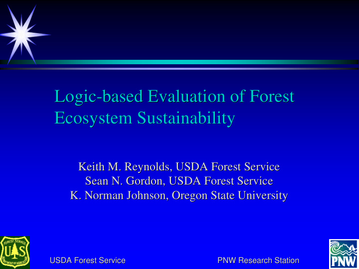 logic based evaluation of forest logic based evaluation
