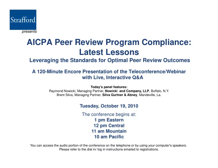 aicpa peer review program compliance latest lessons