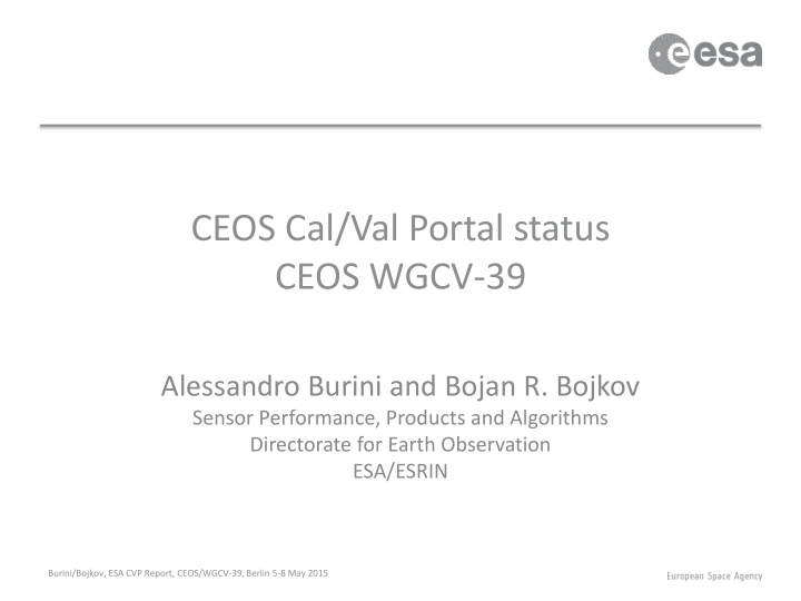 ceos cal val portal status ceos wgcv 39