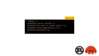 println!( My name is Elemar Jnior!&quot; ); println!( falecom@elemarjr.co&quot; );