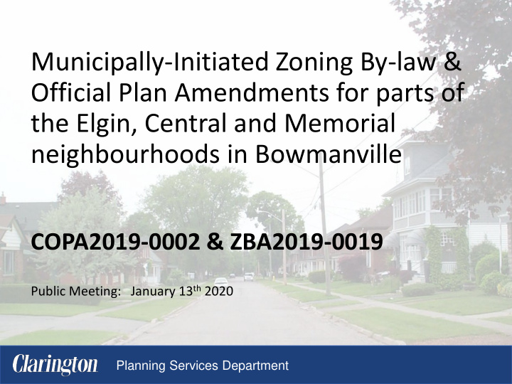 municipally initiated zoning by law official plan