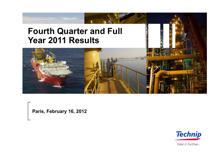fourth quarter and full year 2011 results