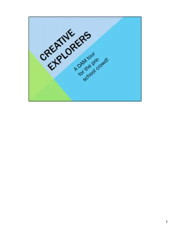1 History: 2009, Informal observation resulted in Create Playdate a drop in program for  the