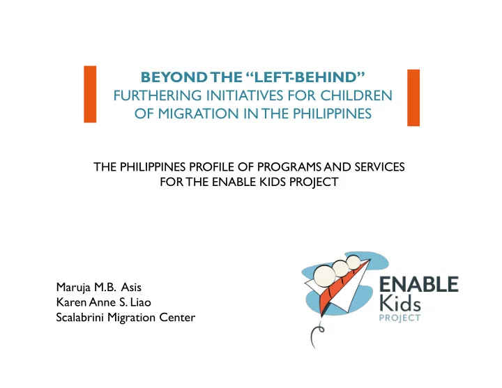 beyond the left behind furthering initiatives for