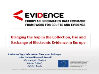 Italian National Research Council  Maria Angela Biasiotti  This project has received funding from