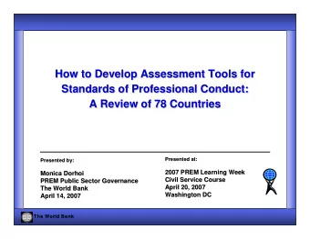 How to Develop Assessment Tools for  How to Develop Assessment Tools for  How to Develop Assessment