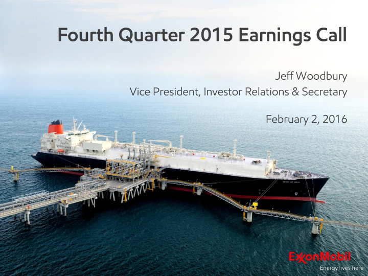 fourth quarter 2015 earnings call