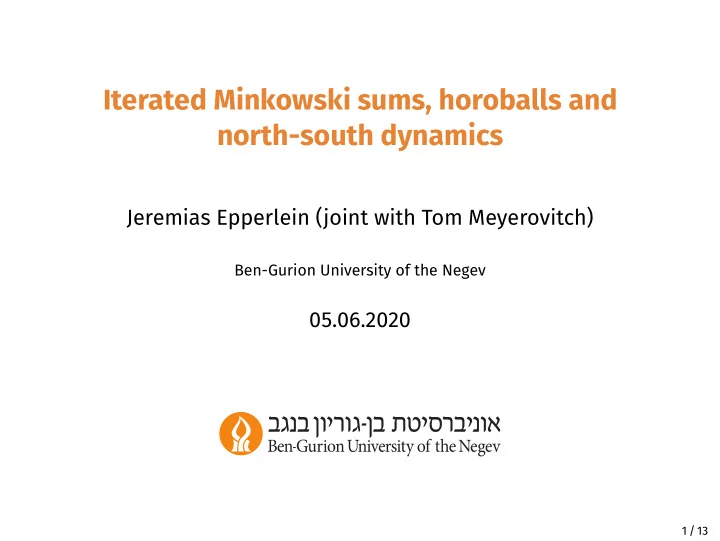 iterated minkowski sums horoballs and north south dynamics