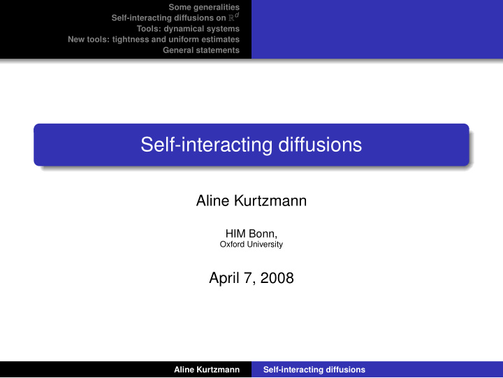 self interacting diffusions
