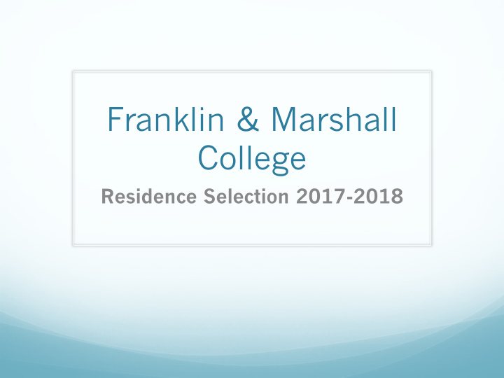 franklin amp marshall college