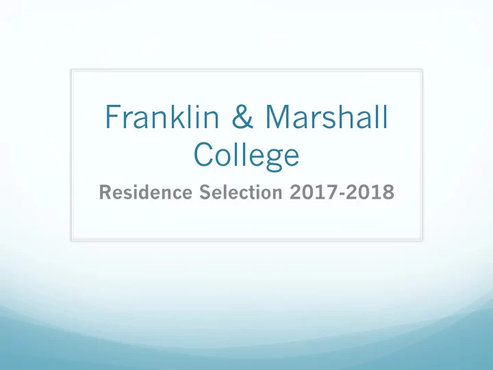 franklin amp marshall college