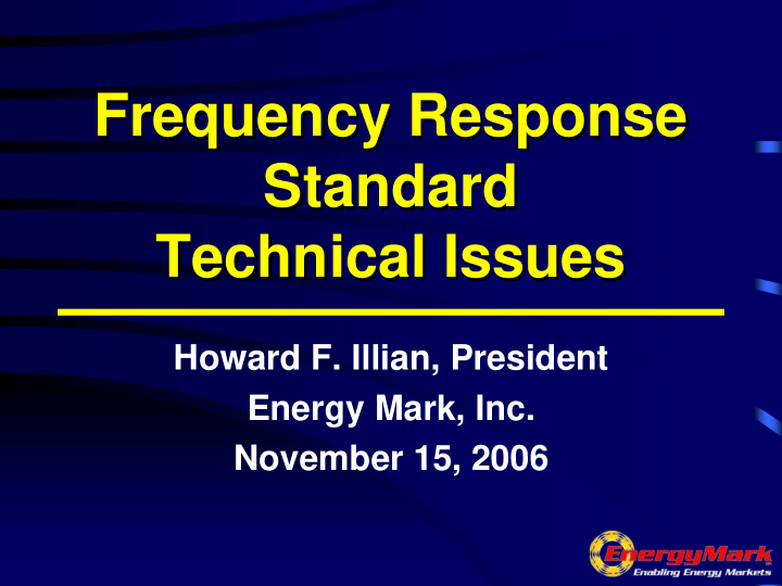 frequency response frequency response standard standard