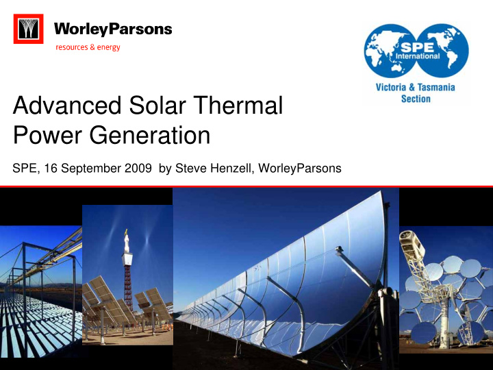 advanced solar thermal power generation