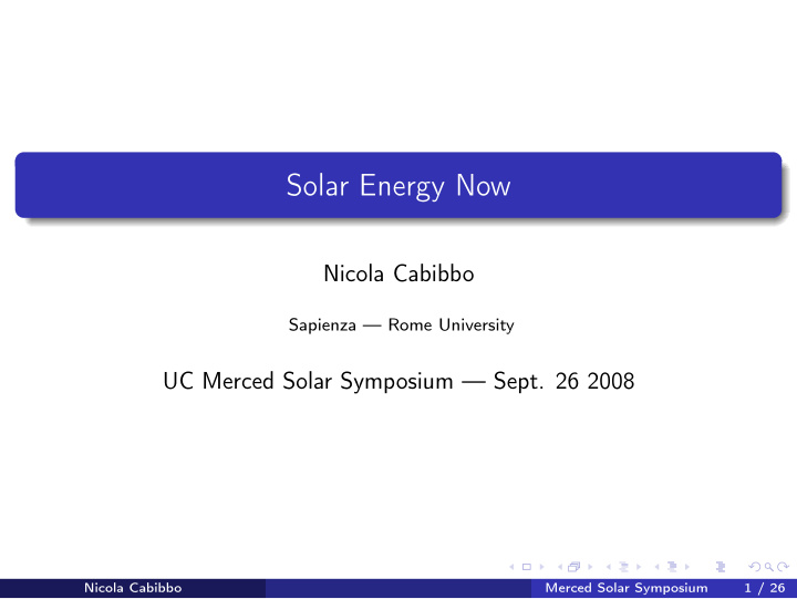 solar energy now