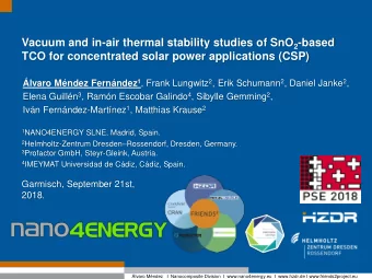 Vacuum and in-air thermal stability studies of SnO 2 -based  TCO for concentrated solar power