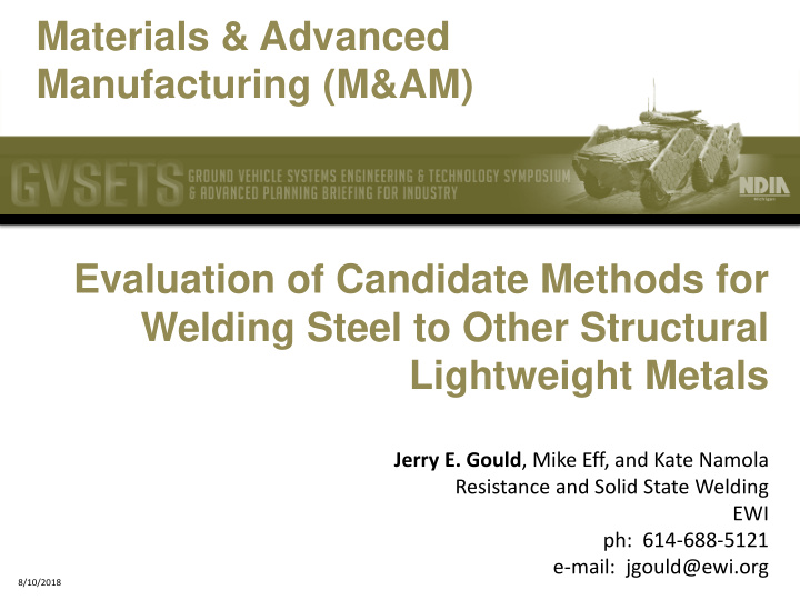 materials advanced manufacturing m am evaluation of