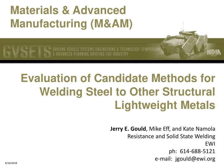 materials advanced manufacturing m am evaluation of