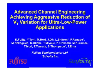 Advanced Channel Engineering  Achieving Aggressive Reduction of V T Variation for Ultra-Low-Power