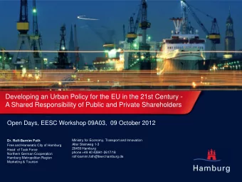 Unterthema... (blau) Bitte berschreiben.  Developing an Urban Policy for the EU in the 21st