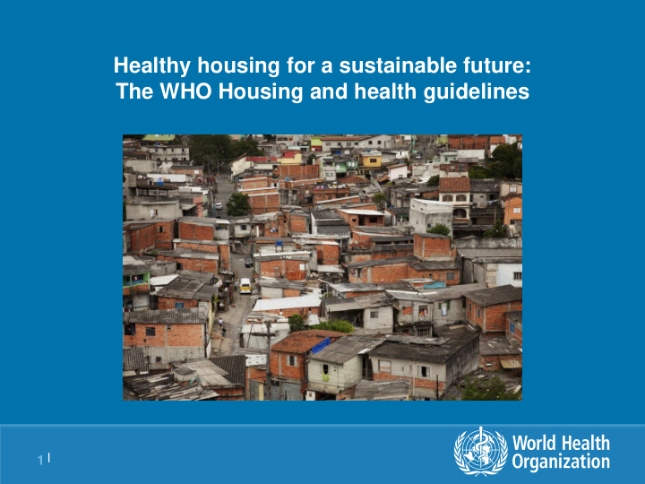 healthy housing for a sustainable future the who housing