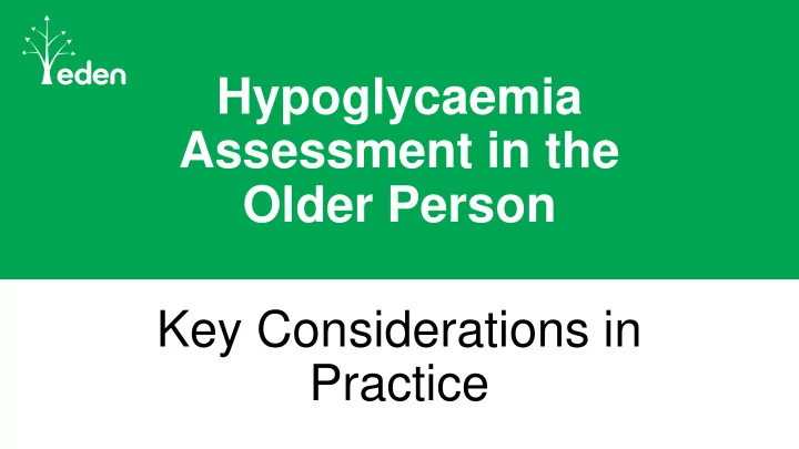 hypoglycaemia