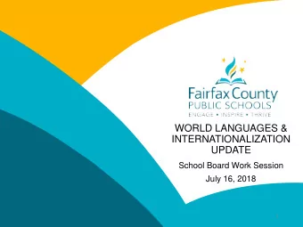 WORLD LANGUAGES &amp;  CLICK TO EDIT  INTERNATIONALIZATION  MASTER TITLE STYLE  UPDATE  School