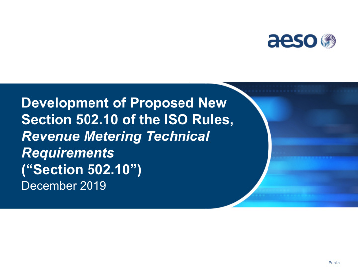 development of proposed new section 502 10 of the iso