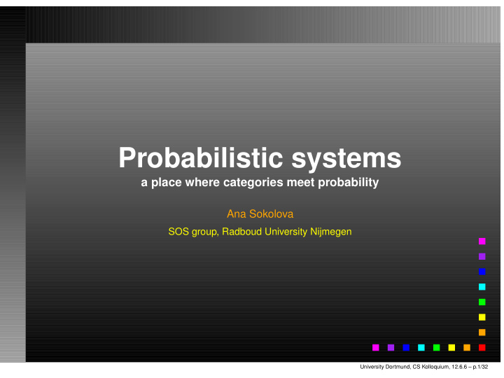 probabilistic systems