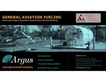 GENERAL AVIATION FUELING  Arkansas Airport Operators Association Annual Meeting  PRESENTED BY:  Dan