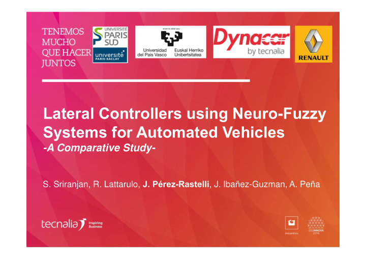 lateral controllers using neuro fuzzy systems for