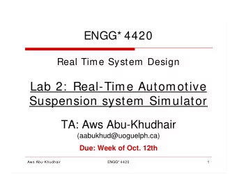 Lab 2:  Real-Time Automotive  Suspension system Simulator  TA: Aws Abu-Khudhair