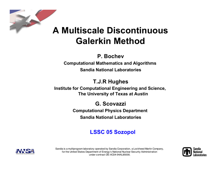 a multiscale discontinuous galerkin method