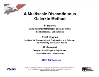 A Multiscale Discontinuous  Galerkin Method  P. Bochev  Computational Mathematics and Algorithms